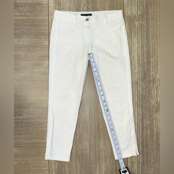 Theory White Slim Ankle Pants 0 Cotton Stretch Zip Hem Work Classic - Picture 9 of 12